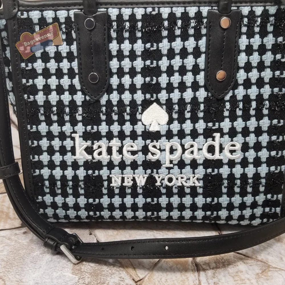 #bagsavenue fast ship new Ella Small Tote Crossbody in Tweed Fabric Kate Spade - Picture 11 of 11